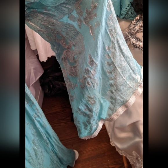 Excellent condition Soft Surroundings Size large teal and silver Hippie Dress - Picture 5 of 13